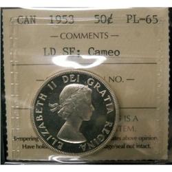 1953 LDSF 50¢ ICCS PL-65 CAMEO, brilliant wit
