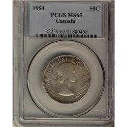 1954 50¢ PCGS MS-65PQ+.  Superbly toned. Exce