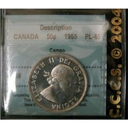50 Cents 1955, graded CCCS PL-65; Cameo. Beau