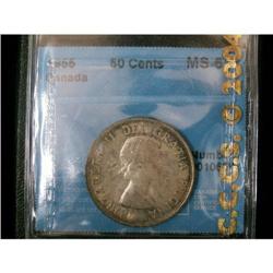 1955 50¢  CCCS graded MS-65, light russet ton