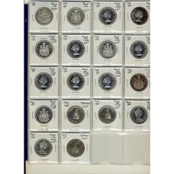 1958 to 1967 50¢.  Lot includes 18 coins, 195
