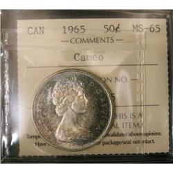 1965 50¢ ICCS MS65, superbly toned example.