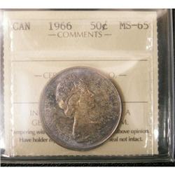 1966 50¢ ICCS MS65.  Another gem coin with be