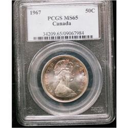 1967 50¢ PCGS MS-65 Superbly toned. Excellent