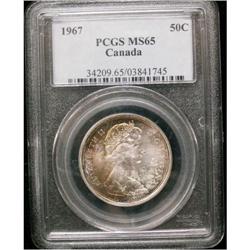 1967 50¢ PCGS MS-65 Superbly toned. Excellent