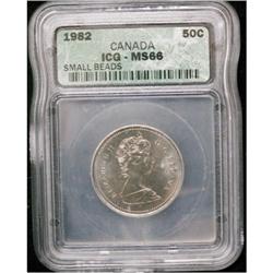 1982 "Type 2"  50¢ ICG MS-66 Excellent strike