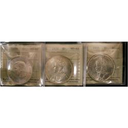 1935, 1936 and 1939 $1.  Lot of 3 coins all I