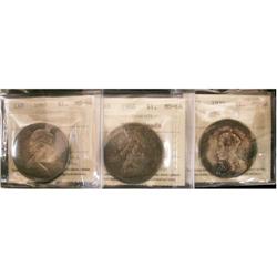 Lot of 3 ICCS MS64 Dollars, includes, 1935, 1