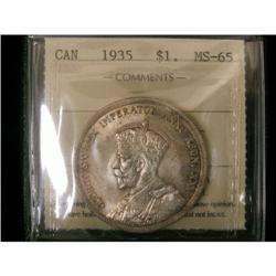 1935 $1 ICCS MS65, another Gem example with l