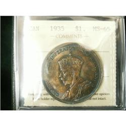 1935 $1 ICCS MS65, a nice example with heavy