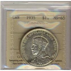1935 $1 ICCS MS-65, brilliant with touch of g