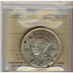 1935 $1 ICCS MS65, another Gem example with l