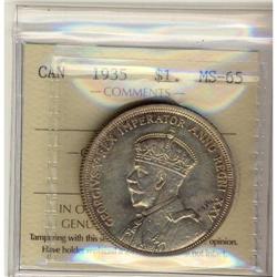 1935 $1 ICCS MS-65, nicely toned.