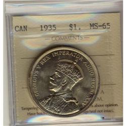 1935 $1 ICCS MS-65, nicely toned.