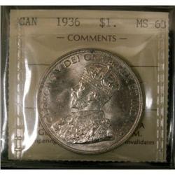 1936 $1 ICCS MS-63, brilliant and lustrous
