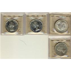 1937 to 1956 $1. Lot of 4 coins all ICCS MS63