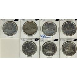 Lot of seven  Silver dollars;  1937, 1938 (3)