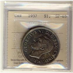 1937 "Matte" $1 PCGS SP-65, nicely toned. Sca