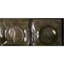 Lot of 2 ICCS Silver dollars; 1938 EF-40, 196