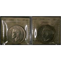 1938 and 1946 $1 both ICCS EF45,