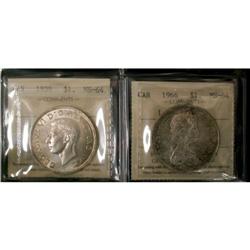 Lot of 2 ICCS MS64 Dollars, includes, 1939 an