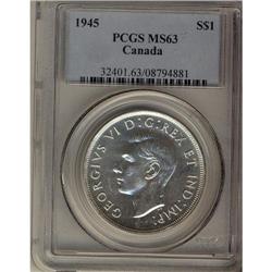 1945 $1 PCGS MS-63, brilliant with full luste