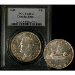 1947 Blunt $1 PCGS MS-64, a fantastic example
