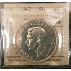 1947 Ptd 7  Quadruple Pch HP $1 ICCS AU-50, P