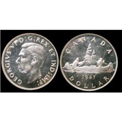 1947 POINTED "DOT" $1 PCGS SP-64  A premium q