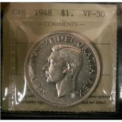 1948 $1 ICCS VF30, a nice example close to EF