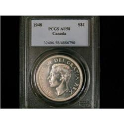 1948  $1  PCGS AU58.  Brilliant.
