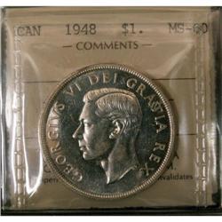 1948 $1 ICCS MS-60,
