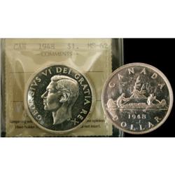 1948 $1 ICCS MS62. A nice example with extrem