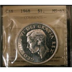 1948 $1 ICCS MS-63  Brilliant with full luste