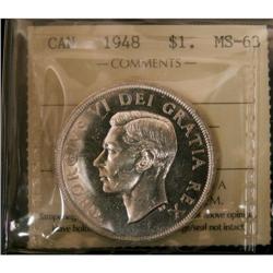 1948 $1 ICCS MS-63  Brilliant with full luste
