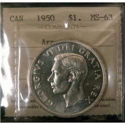 1950 $1 ICCS MS63 Arnprior, a blast white exa