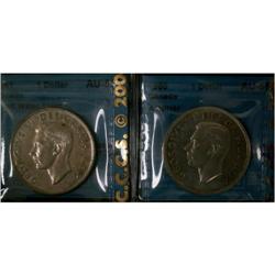 Lot of two CCCS graded Silver dollars, 1950 A