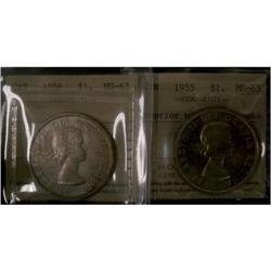 1955 arnp w/die and 1956 $1.  Lot of 2 coins