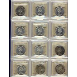 1957, 1966(10), 1967 $1.  Lot of 12 coins all