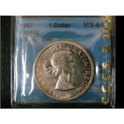 1957 1 Water line variety CCCS graded MS-64,