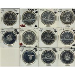 1958 to 1967 Proof Like Silver Dollars.  Lot