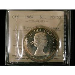 1964 $1 ICCS MS63 Ultra Heavy Cameo.