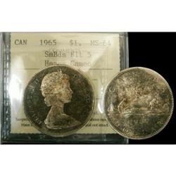 1965 $1 SmBds Blt 5, ICCS MS64 Heavy Cameo .