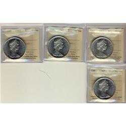 1967 $1 ICCS MS-64, lot of 4 pieces