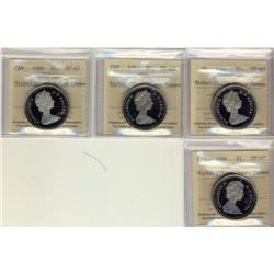 Lot of 4 ICCS PF67 UHC dollars (Nickel), incl