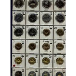 Large lot of Nickel dollars, loons and toonie