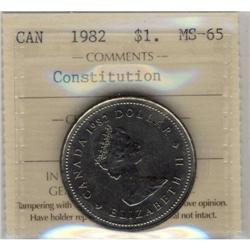 1982 "Constitution" $1 ICCS MS-65.