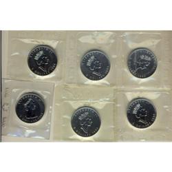 Silver Maple Leafs.  Lot of 6 coins including