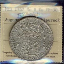 Mexico Silver 8 Reales KM#104.2 1757Mo 2sd Cr