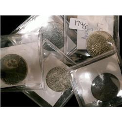 France 1720-1727.  Lot of 5 pcs including 1/6